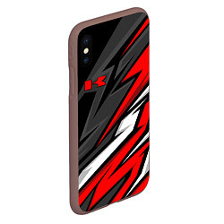 Чехол iPhone XS Max матовый Kawasaki - red uniform, цвет: 3D-коричневый — фото 2