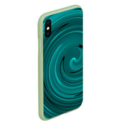 Чехол iPhone XS Max матовый Малахитовый вихрь, цвет: 3D-салатовый — фото 2