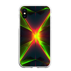 Чехол iPhone XS Max матовый Свечение буквой х, цвет: 3D-белый