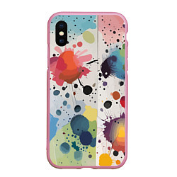 Чехол iPhone XS Max матовый Colorful blots - vogue - abstraction