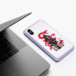 Чехол iPhone XS Max матовый Древний воин, цвет: 3D-светло-сиреневый — фото 2