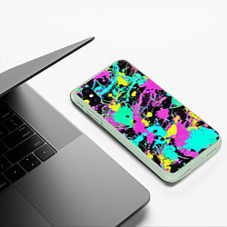 Чехол iPhone XS Max матовый Красочная композиция - мода, цвет: 3D-салатовый — фото 2