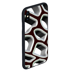 Чехол iPhone XS Max матовый Объемная сеть, цвет: 3D-черный — фото 2