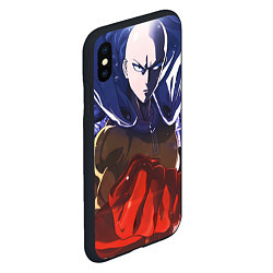 Чехол iPhone XS Max матовый One Punch Man Сайтама, цвет: 3D-черный — фото 2