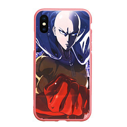 Чехол iPhone XS Max матовый One Punch Man Сайтама