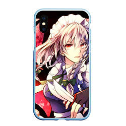 Чехол iPhone XS Max матовый Touhou Project Сакуя Izayoi, цвет: 3D-голубой