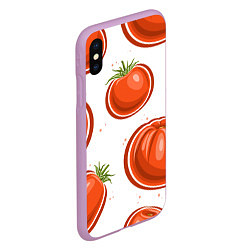 Чехол iPhone XS Max матовый Помидорчики, цвет: 3D-сиреневый — фото 2