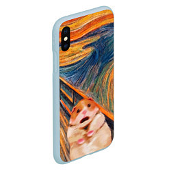 Чехол iPhone XS Max матовый Крик хомяка, цвет: 3D-голубой — фото 2