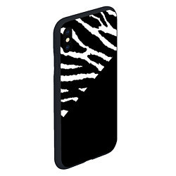 Чехол iPhone XS Max матовый Полосы зебры с черным, цвет: 3D-черный — фото 2