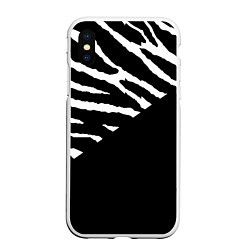 Чехол iPhone XS Max матовый Полосы зебры с черным