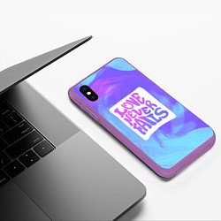 Чехол iPhone XS Max матовый Love neve fails, цвет: 3D-фиолетовый — фото 2