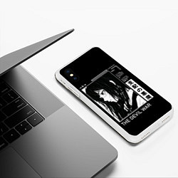 Чехол iPhone XS Max матовый Йор демон войны - Человек бензопила, цвет: 3D-белый — фото 2