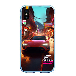 Чехол iPhone XS Max матовый Forza Horizon Tokio, цвет: 3D-голубой
