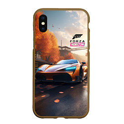 Чехол iPhone XS Max матовый Forza Horison осенний пейзаж, цвет: 3D-коричневый