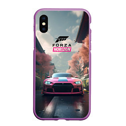 Чехол iPhone XS Max матовый Forza horizon game, цвет: 3D-фиолетовый