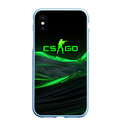 Чехол iPhone XS Max матовый CSGO neon green logo