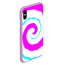 Чехол iPhone XS Max матовый Тай-дай розовый, цвет: 3D-сиреневый — фото 2