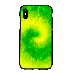 Чехол iPhone XS Max матовый Тай-дай Солнечный луч, цвет: 3D-черный