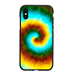 Чехол iPhone XS Max матовый Тай-дай коричневый