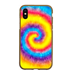 Чехол iPhone XS Max матовый Тай-дай сочные цвета