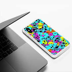 Чехол iPhone XS Max матовый Паттерн из черепов - поп-арт - иллюзия, цвет: 3D-белый — фото 2