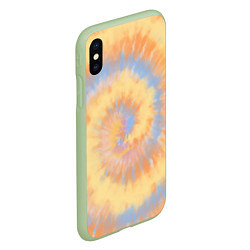 Чехол iPhone XS Max матовый Tie-Dye дизайн, цвет: 3D-салатовый — фото 2