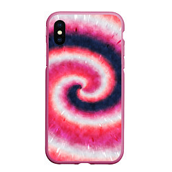 Чехол iPhone XS Max матовый Tie-Dye дизайн