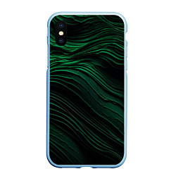 Чехол iPhone XS Max матовый Dark green texture