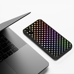 Чехол iPhone XS Max матовый Цветной под сеткой имитация, цвет: 3D-черный — фото 2