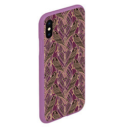 Чехол iPhone XS Max матовый Сокол в стиле модерн - паттерн, цвет: 3D-фиолетовый — фото 2