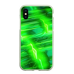 Чехол iPhone XS Max матовый Яркий зеленый фон