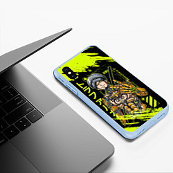 Чехол iPhone XS Max матовый Трафальгар Ло Киборг - One Piece, цвет: 3D-голубой — фото 2