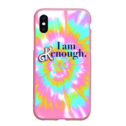 Чехол iPhone XS Max матовый I am Kenough - retro tie-dye, цвет: 3D-розовый