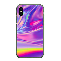 Чехол iPhone XS Max матовый Радужное северное сияние