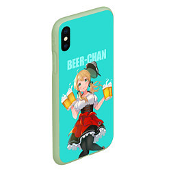 Чехол iPhone XS Max матовый Beer - chan, цвет: 3D-салатовый — фото 2