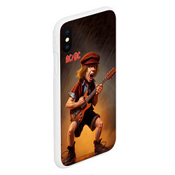 Чехол iPhone XS Max матовый ACDC art, цвет: 3D-белый — фото 2