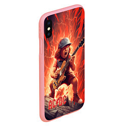 Чехол iPhone XS Max матовый ACDC fire rock, цвет: 3D-баблгам — фото 2