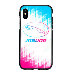 Чехол iPhone XS Max матовый Jaguar neon gradient style, цвет: 3D-черный