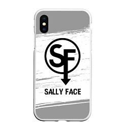 Чехол iPhone XS Max матовый Sally Face glitch на светлом фоне, цвет: 3D-белый