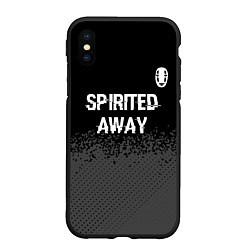 Чехол iPhone XS Max матовый Spirited Away glitch на темном фоне: символ сверху, цвет: 3D-черный