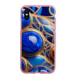 Чехол iPhone XS Max матовый Лазуритовый флюид, цвет: 3D-розовый