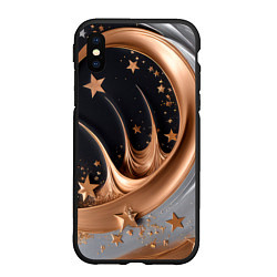 Чехол iPhone XS Max матовый Звезды и месяц на черном