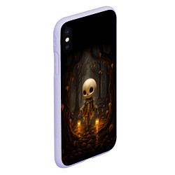 Чехол iPhone XS Max матовый Призрак в лесу - скелет, цвет: 3D-светло-сиреневый — фото 2