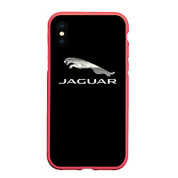 Чехол iPhone XS Max матовый Jaguar sport brend, цвет: 3D-красный