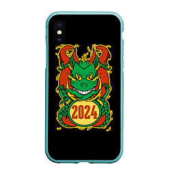 Чехол iPhone XS Max матовый Времена драконов, цвет: 3D-мятный