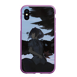 Чехол iPhone XS Max матовый Touhou Project Aya Шамеймару, цвет: 3D-фиолетовый