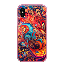 Чехол iPhone XS Max матовый Новая гжель