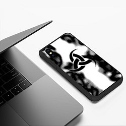 Чехол iPhone XS Max матовый Скандинавский узор душа, цвет: 3D-черный — фото 2