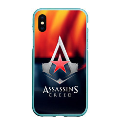 Чехол iPhone XS Max матовый Assassins Creed ussr, цвет: 3D-мятный