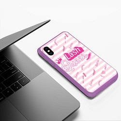 Чехол iPhone XS Max матовый Lash queen - pink Barbie pattern, цвет: 3D-фиолетовый — фото 2